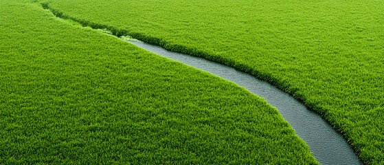 Green Artificial Turf Field With Gray Dividers