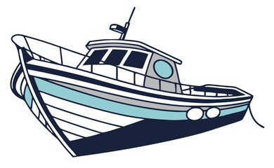 Naklejka premium Illustration of a colorful nautical boat floating on white background