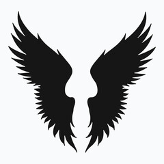 Angel wings black logo silhouette vector