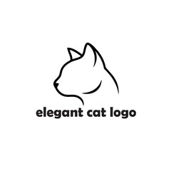 minimal cat logo vector
