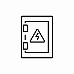 Electrical panel safety box icon vector sign