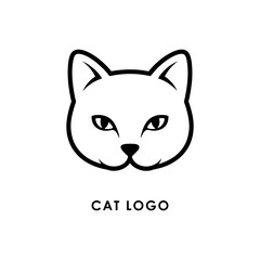 minimal cat logo vector