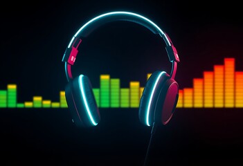 Neon Headphones with Sound Equalizer
