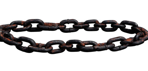 Obraz premium Rusty chain metal heavy isolated