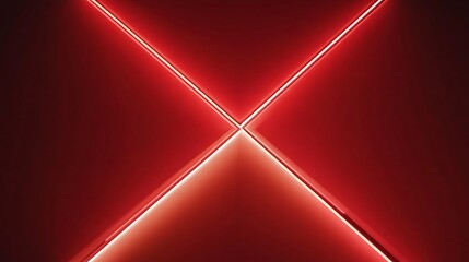 Red neon X shape design
