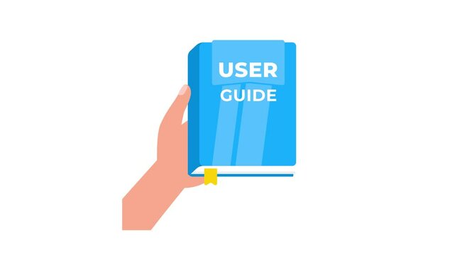 Hand holding a user guide on white and green screen background