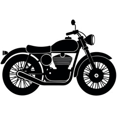 Obraz premium Vintage Motorcycle Illustration Classic Bike Design Silhouette