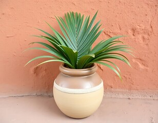 Elegant Potted Palm A Touch of Nature in a Warm Setting