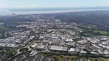 Fototapeta premium Arial view of Sutton Fields Industrial Estates, Kingston upon Hull. 