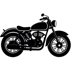 Vintage Motorcycle Silhouette Classic Bike Design Illustration