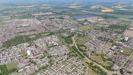 Arial view of  Bransholme and Kingswood. suburban housing, shops and schools, Kingston upon Hull. 