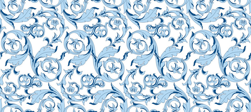 Seamless motif pattern. Baroque pattern design.