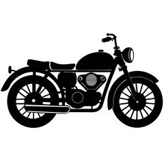 Vintage Motorcycle Silhouette Classic Bike Design Illustration