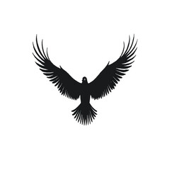 Obraz premium Flying birds silhouettes on white background. Vector illustration. isolated bird flying. tattoo design.