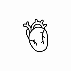 human heart coronary icon sign vector