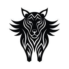 Tribal Wolf Head Design