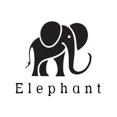 Obraz premium Minimal Silhouette Style Elephant Logo Vector Design for Branding
