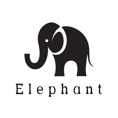 Obraz premium Minimal Silhouette Style Elephant Logo Vector Design for Branding