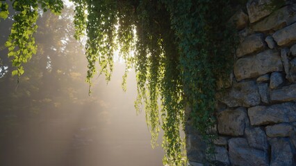 sun rays in the forest