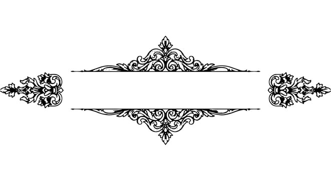 Ornate vintage frame divider with central space for text or emblem
