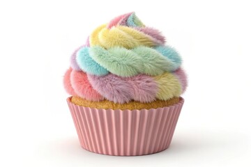 Pastel furry cupcake digital render