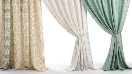 Elegant Drapes Fabrics Textures Yellow Green Cream Home Decor Interior Design