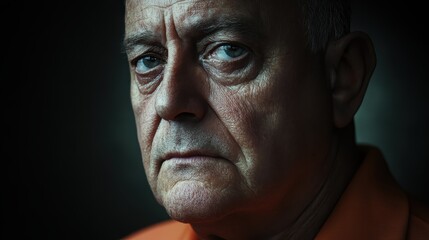 Obraz premium A respectful portrait of a retired prison officer reflecting on their career . Concept Retirement Reflection, Portraiture, Prison Officer, Career, Respectful Portrait