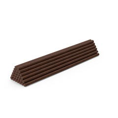 Stack of Rusty Steel Rebars isolated on transparent background
