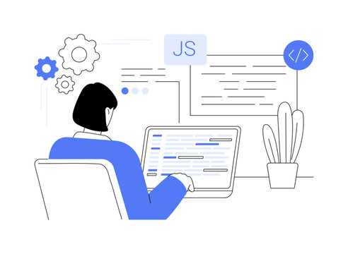 Javascript isolated cartoon vector illustrations.