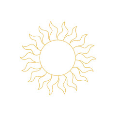 Sun sign isolated on transparent background. Design, mockup template for message, labels, add text, mockup, logo