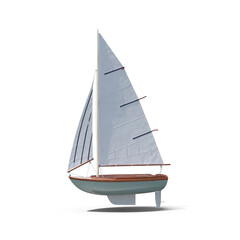 Classic Wooden Sailboat isolated on transparent background