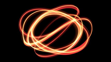 Abstract glowing rings on black background (2)