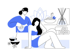 Ayurveda retreat isolated cartoon vector illustrations.