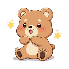 Obraz premium Cute Baby Brown Bear Clipart 06