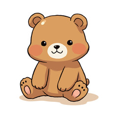 Obraz premium Cute Baby Brown Bear Clipart 03