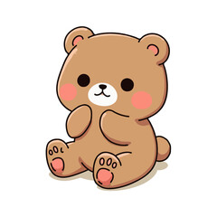 Naklejka premium Cute Baby Brown Bear Clipart 10