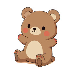 Obraz premium Cute Baby Brown Bear Clipart 04