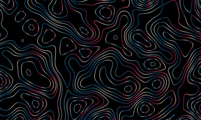 Obraz premium Topographic map lines, contour background. Abstract line of the topographic map. Geographic abstract grid. Design illustration for wall art, fabric, packaging, web, banner, wallpaper.