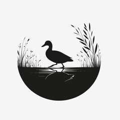 Obraz premium Stylized Mallard Duck Silhouette24