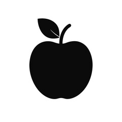 apple silhouette vector illustration on white background.