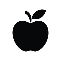 apple silhouette vector illustration on white background.