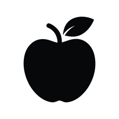 apple silhouette vector illustration on white background.