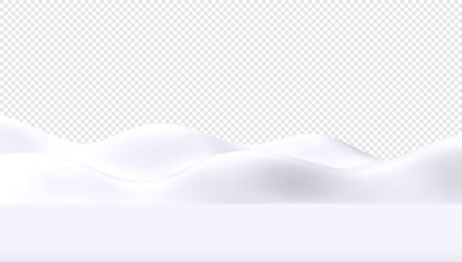 Minimalistic 3D Vector Design of Snow-Capped Mountains and Smooth Winter Hills