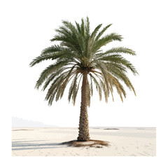 Obraz premium A realistic palm tree on a white background, transparent, alpha background
