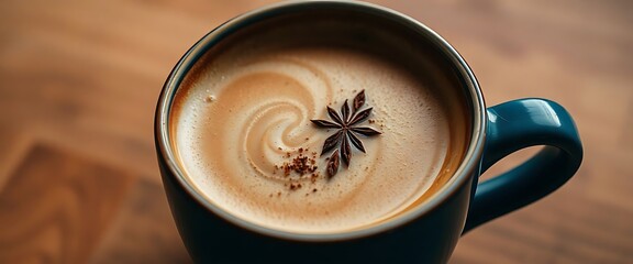 close up of a cup of coffee on a table