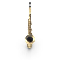 Gold saxophone isolated on transparent background