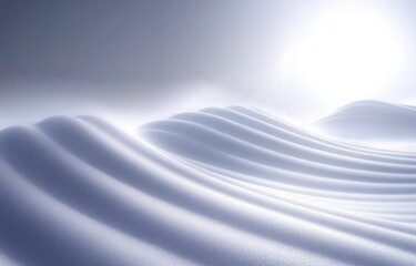 Snowy waves, soft light, winter landscape