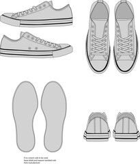 Hand-drawn line drawing vector illustrations of trendy and classic sports shoes,AF1,Jordan,Dunk,Oldskool,Rubber Slides,Classic