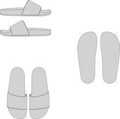Hand-drawn line drawing vector illustrations of trendy and classic sports shoes,AF1,Jordan,Dunk,Oldskool,Rubber Slides,Classic