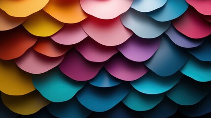 An abstract composition featuring vibrant layers of colored materials, creating a visually stimulating and harmonious texture, inviting contemplation and creativity.